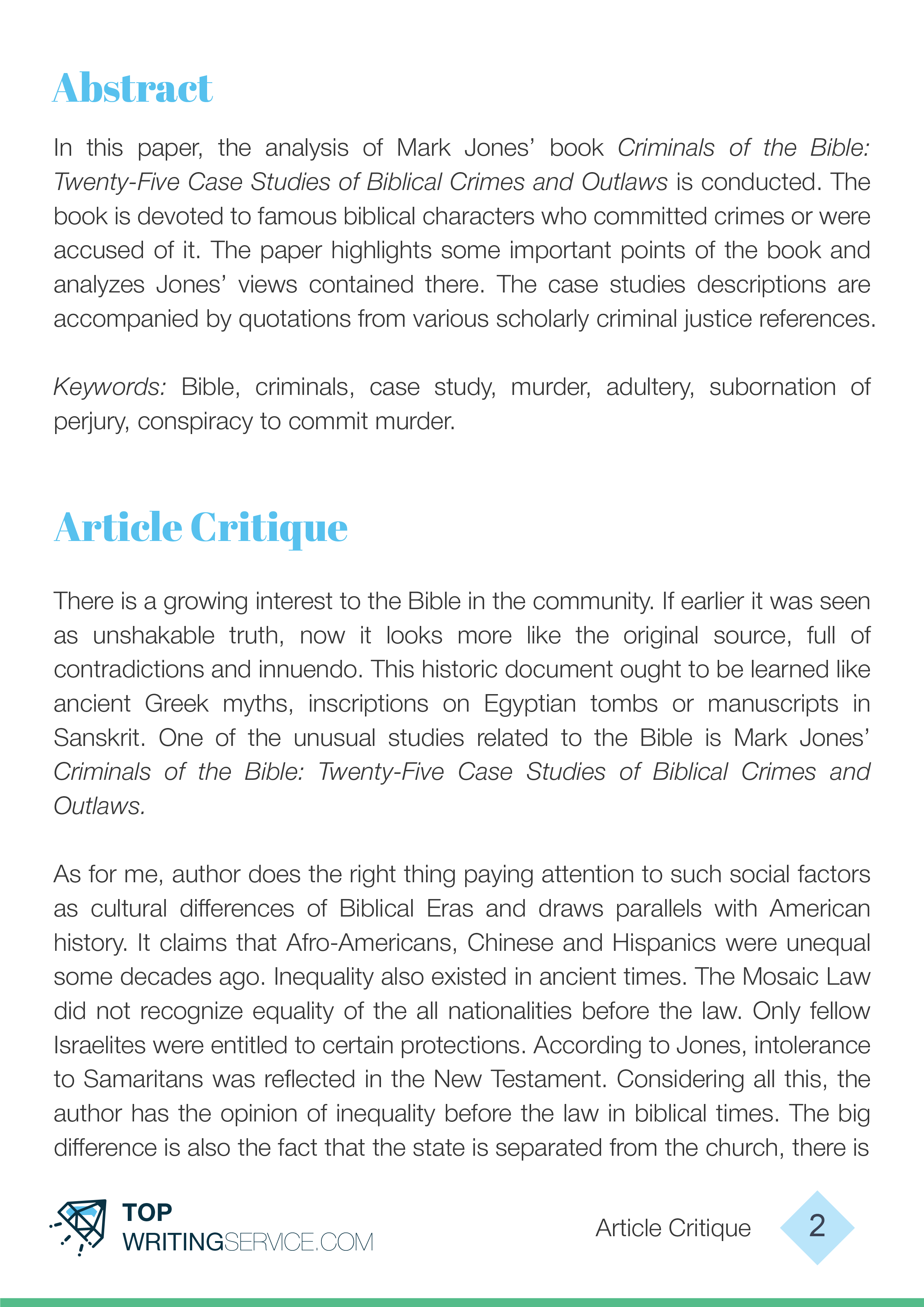 example of a critique essay of an article